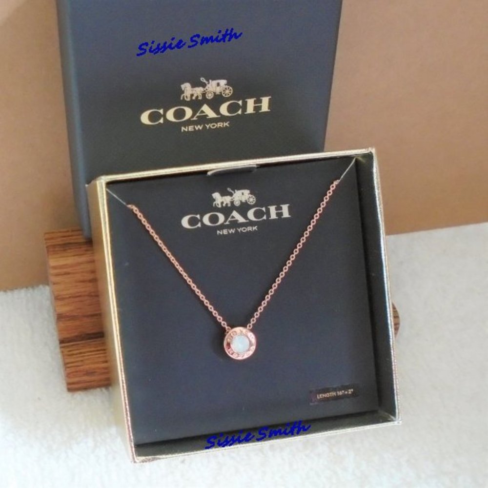 Coach Open Circle Stone Strand Necklace